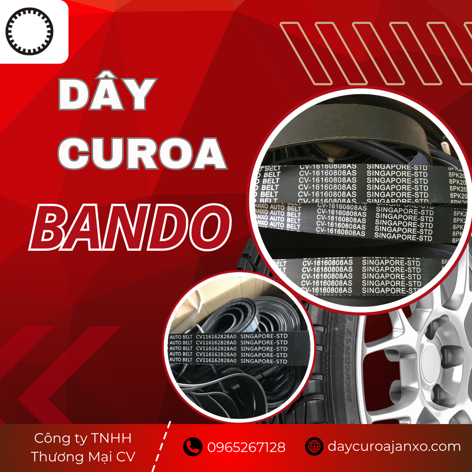 Dây curoa Bando chính hãng – Chuẩn chất lượng Nhật Bản do Công ty TNHH Thương Mại CV phân phối